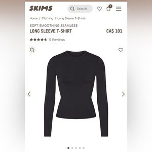 SKIMS SOFT SMOOTHING LONG SLEEVE BLACK TSHIRT IN SIZE SMALL NEW WITHOUT TAGS